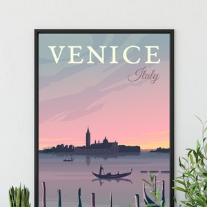 Cartel de viaje de VENECIA, Cartel de viaje de Italia, Cartel de viaje de Francia, Región del Véneto de Italia, Cartel de regalo de Italia, Impresión de arte de Venecia, Impresión de Venecia