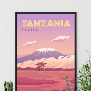 TANZANIA Travel Poster, Kilimanjaro Travel Poster, Tanzania City Poster, Tanzania Gift Poster, Kilimanjaro Art Print, Tanzania Print