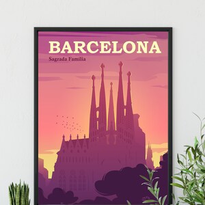 BARCELONA Reiseposter, Sagrada Familia Reiseposter, Antoni Gaudí, Barcelona Geschenkposter, Barcelona Kunstdruck, Barcelona Print