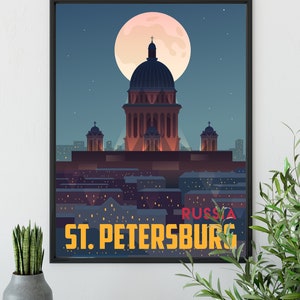 ST PETERSBURG Travel Poster, Russia Travel Poster, St Petersburg City Poster, St Petersburg Gift Poster, Russia Art Print, Russia Print