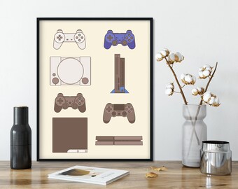 Stampa artistica per console retrò / Decorazione per la stanza dei giocatori