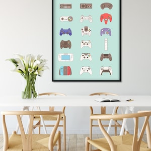 Video Game Posters for Walls Video Game Wall Art and Gamer Poster, Game Room Decor, Gamer Wall Art Light Cyan