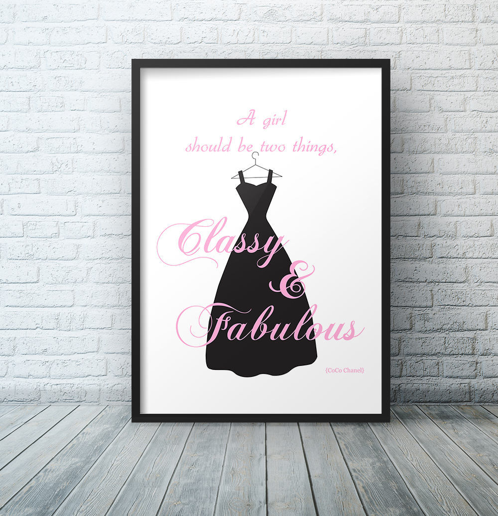 Coco Chanel Famous Quote Wall Art Print, Dorm Room Decor, Fashion Print, A  Girl Should Be Two Things College Freshman Gift Idea Quote Poster - Etsy  New Zealand