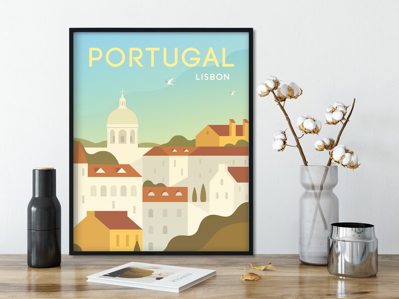 PORTUGAL Travel Poster, Lisbon Travel Poster, Portugal City Poster, Portugal Gift Poster, Lisbon Art Print, Portugal Print image 2