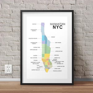 Découvrez l'ambiance unique de New York avec notre impression d'art du quartier de Manhattan : Tribeca, Harlem, Wall Street et au-delà