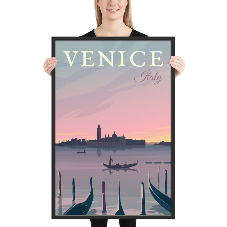 VENICE Travel Poster, Italy Travel Poster, France Travel Poster, Italys Veneto region, Italy Gift Poster, Venice Art Print, Venice Print image 4