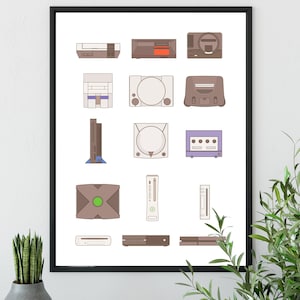 Retro Video Game Console Art Print for Gaming Rooms | Perfect Man Cave Decor and Unique Gamer Poster