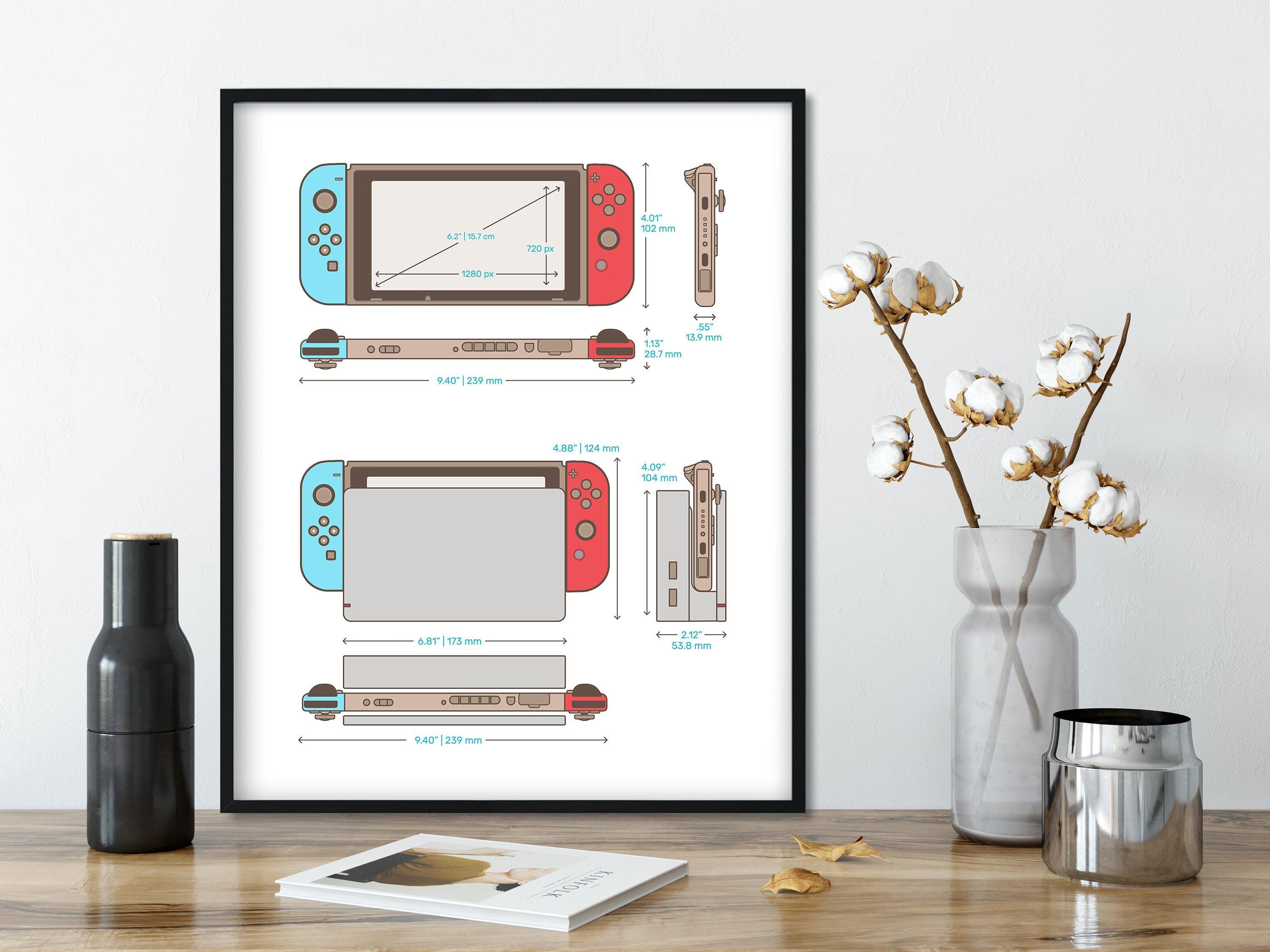 Video Game Room Decor with SWITCH Video Game Poster Patent Prints - Perfect for Kids, Man Caves, and Dorms