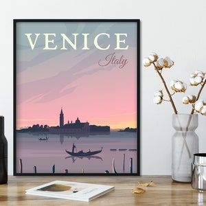 VENICE Travel Poster, Italy Travel Poster, France Travel Poster, Italys Veneto region, Italy Gift Poster, Venice Art Print, Venice Print image 2