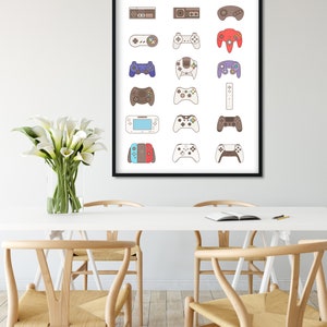 Video Game Posters for Walls Video Game Wall Art and Gamer Poster, Game Room Decor, Gamer Wall Art White