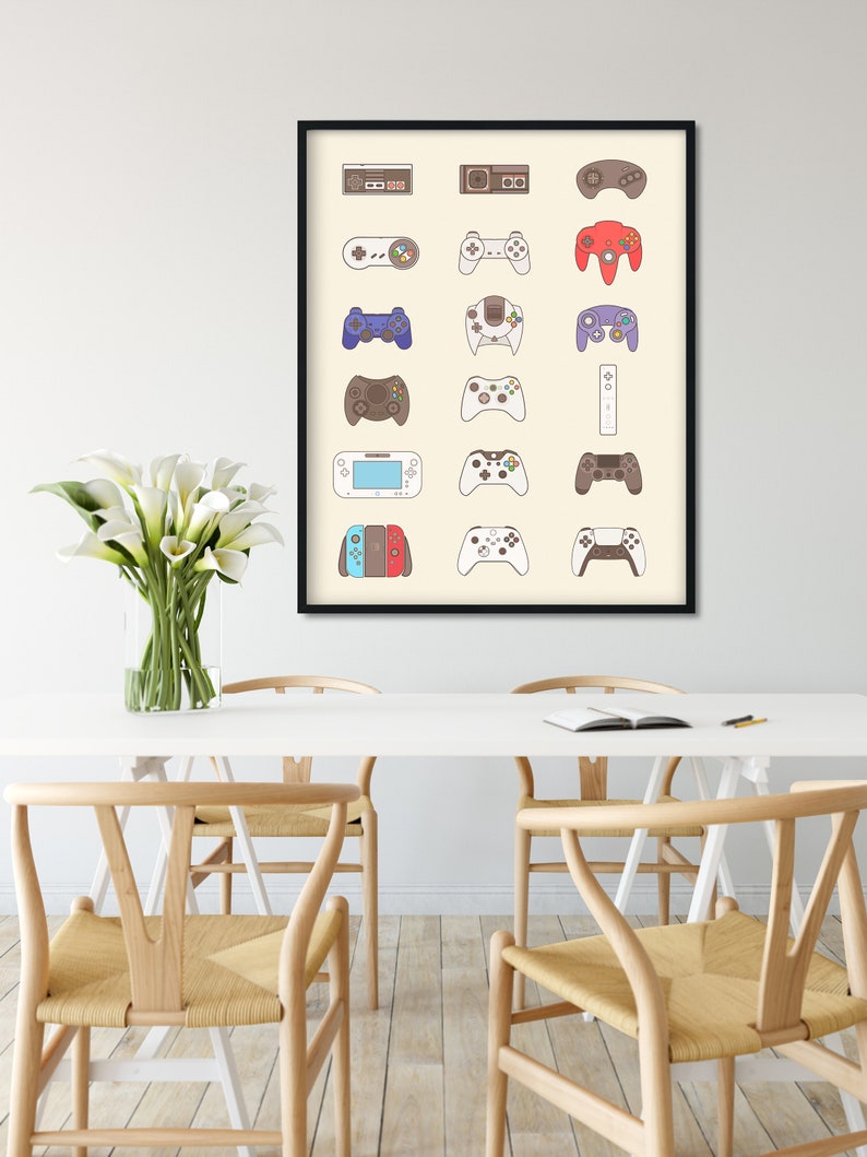 Video Game Posters for Walls Video Game Wall Art and Gamer Poster, Game Room Decor, Gamer Wall Art Beige