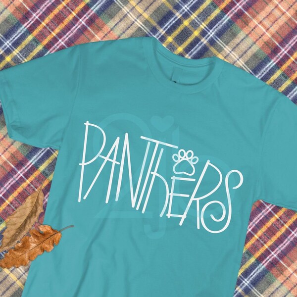 Panthers SVG panthers paw print SVG panthers Football panther pawprint, panther football tshirt design, hand-lettered sublimation PNG Dxf