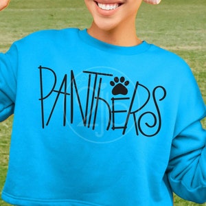 Panthers SVG Panther paw print Svg Panther for game day shirt football Svg Panthers pawprint football tshirt PNG for sublimation DXF file