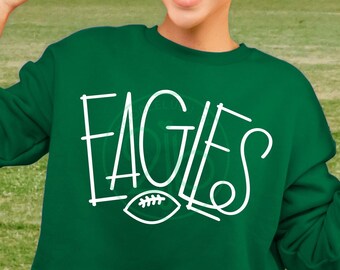 Eagles Football SVG, Eagle SVG, Eagle Football SVG, Eagles shirt image, Eagle football tshirt design, cut file, hand-lettered, png dxf