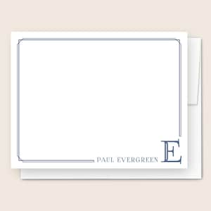 Men's Personalized Stationery, Classic Monogram Note Cards, Masculine Single Initial Stationary, Custom Correspondence Cards, Gift for Him