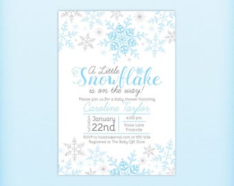 snowflake baby shower invitation