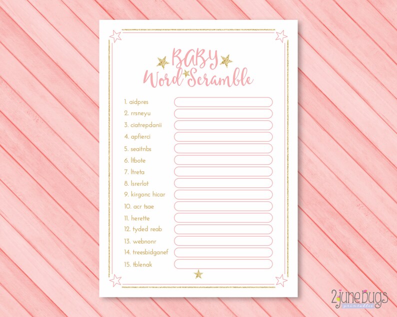 Twinkle Little Star Word Scramble Baby Shower Game Unscramble Etsy Twinkle Little Star Word Scramble Baby Shower Game Unscramble Etsy