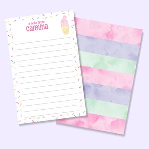 Kids Letter Writing Stationary Set for Girls, Cute Ice Cream Lined ...