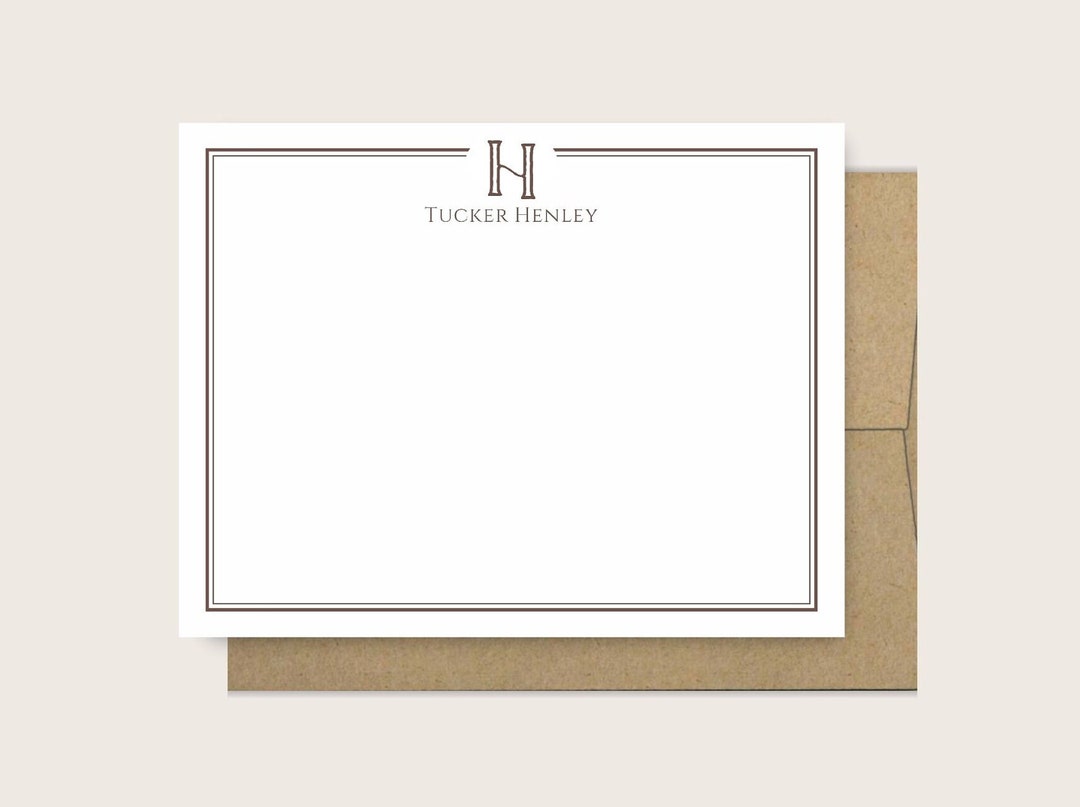 Personalized Stationery Set of Men's Monogram Notecards SET OF 10 ...