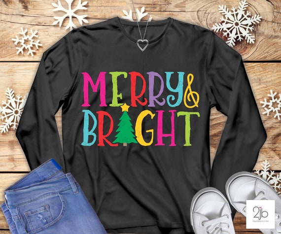 Download Christmas Svg Merry And Bright Svg Christmas Shirt Design Etsy
