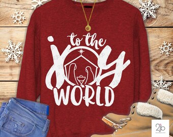 Christmas SVG, Nativity Svg, Joy to the World Svg, Christian tshirt design, Christmas sublimation, cut file, DxF PnG JPeG