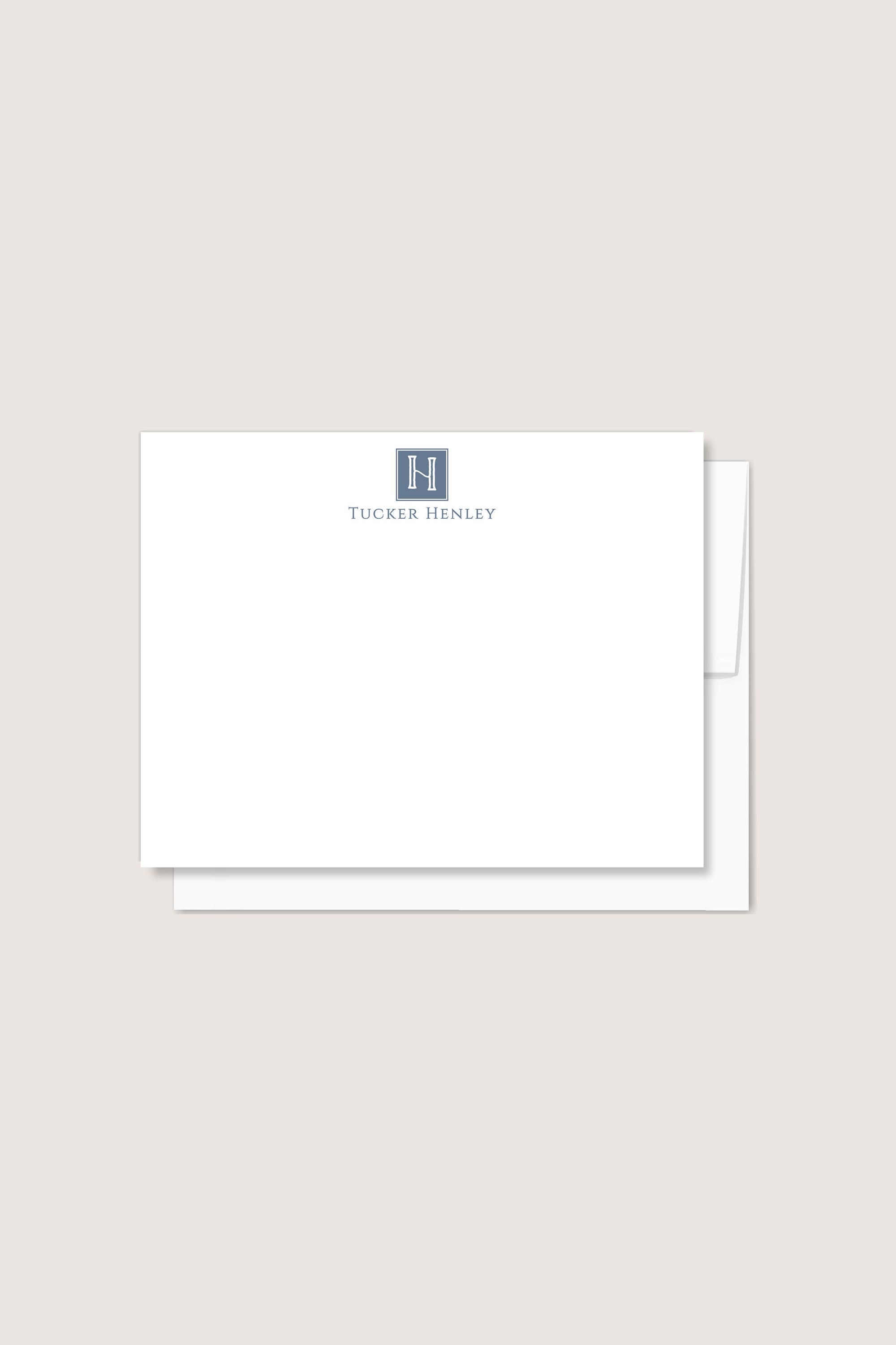 Personalized Men's Stationery Set Professional Notecards Initial ...