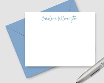 Custom Note Cards Set for Women, Personalized Stationery Set of Notecards and Envelopes, Stationary Gift for Her Girls Ladies, Pick Color