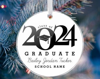 Personalized Graduation Ornament for Graduate gift HANDMADE Keepsake Custom Grad Class of Year Acrylic Ornament for him or her