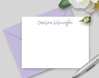 Custom Note Cards Set for Women, Personalized Stationery Set of Notecards and Envelopes, Stationary Gift for Her Girls Ladies, Pick Color