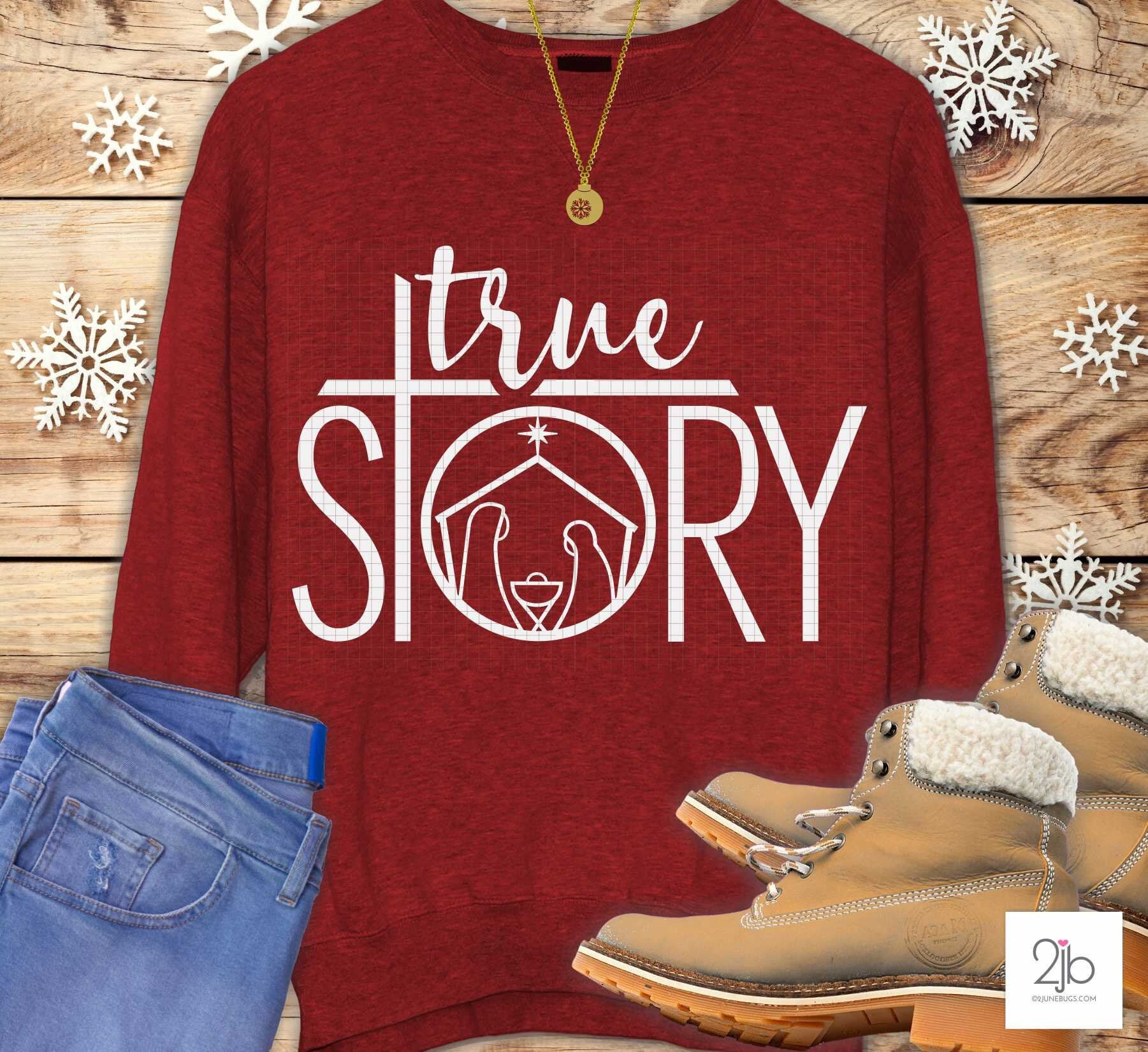 Nativity Svg Christmas Svg True Story Christian Tshirt  Etsy