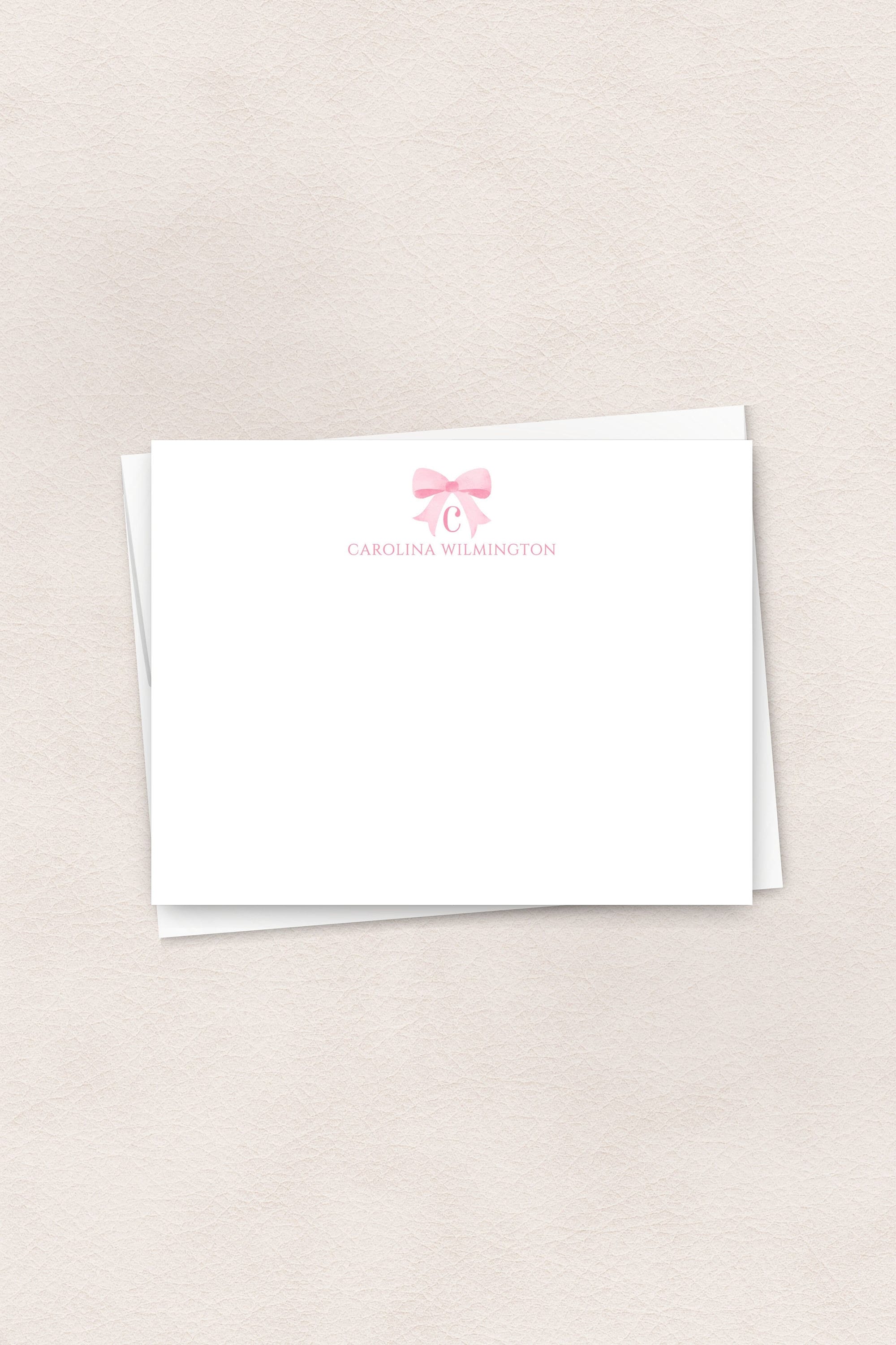 Pink Bow Stationary Kids Personalized Stationery Set of Note Cards, New ...