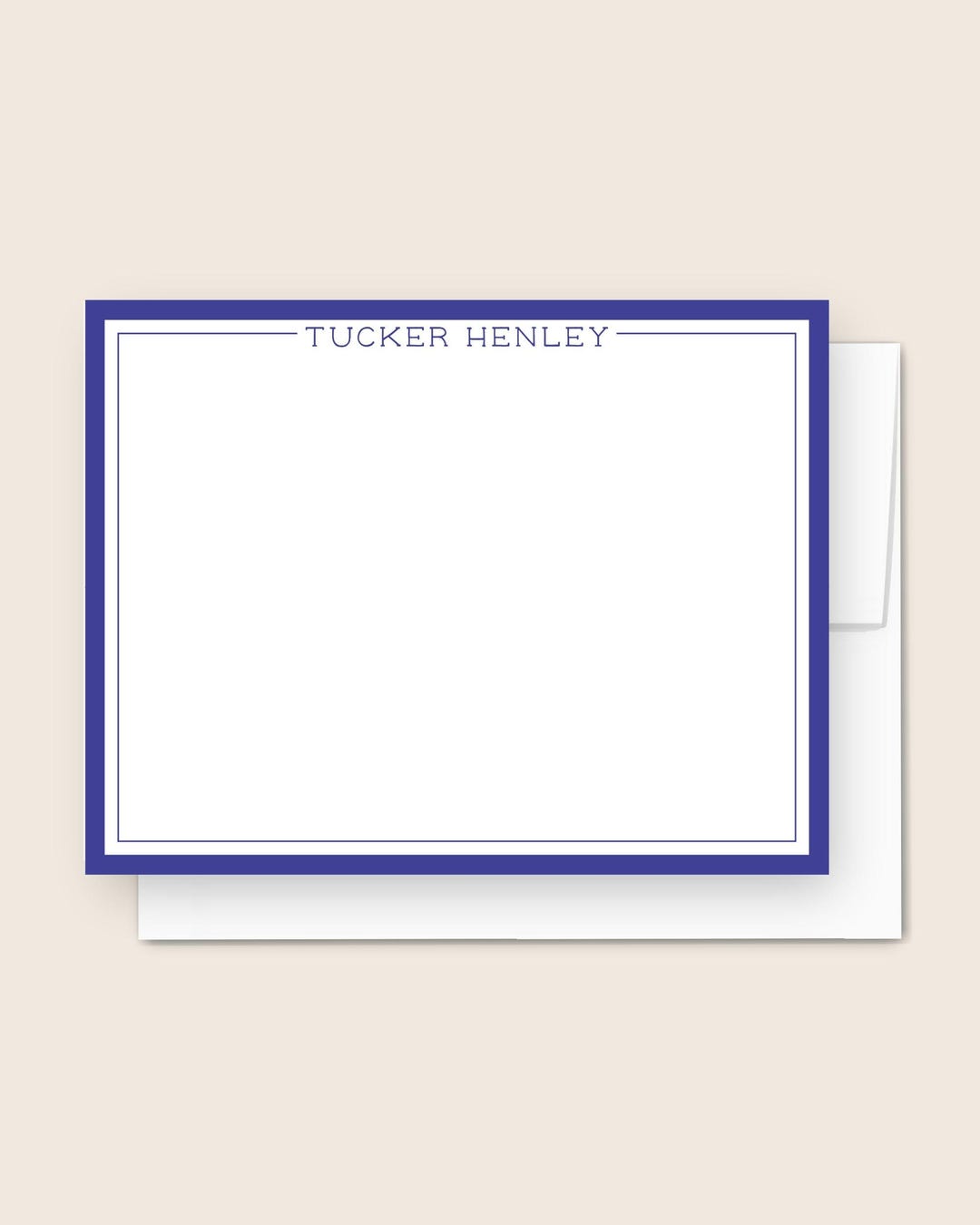 Personalized Stationery With Border, Modern Simple Flat Note Cards for ...
