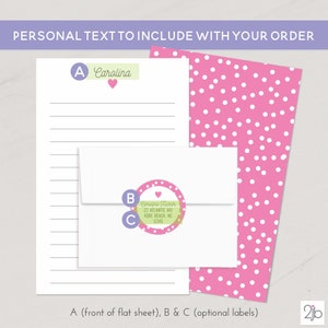 Personalized Girl's Letter Writing Set Cute Heart and image 4