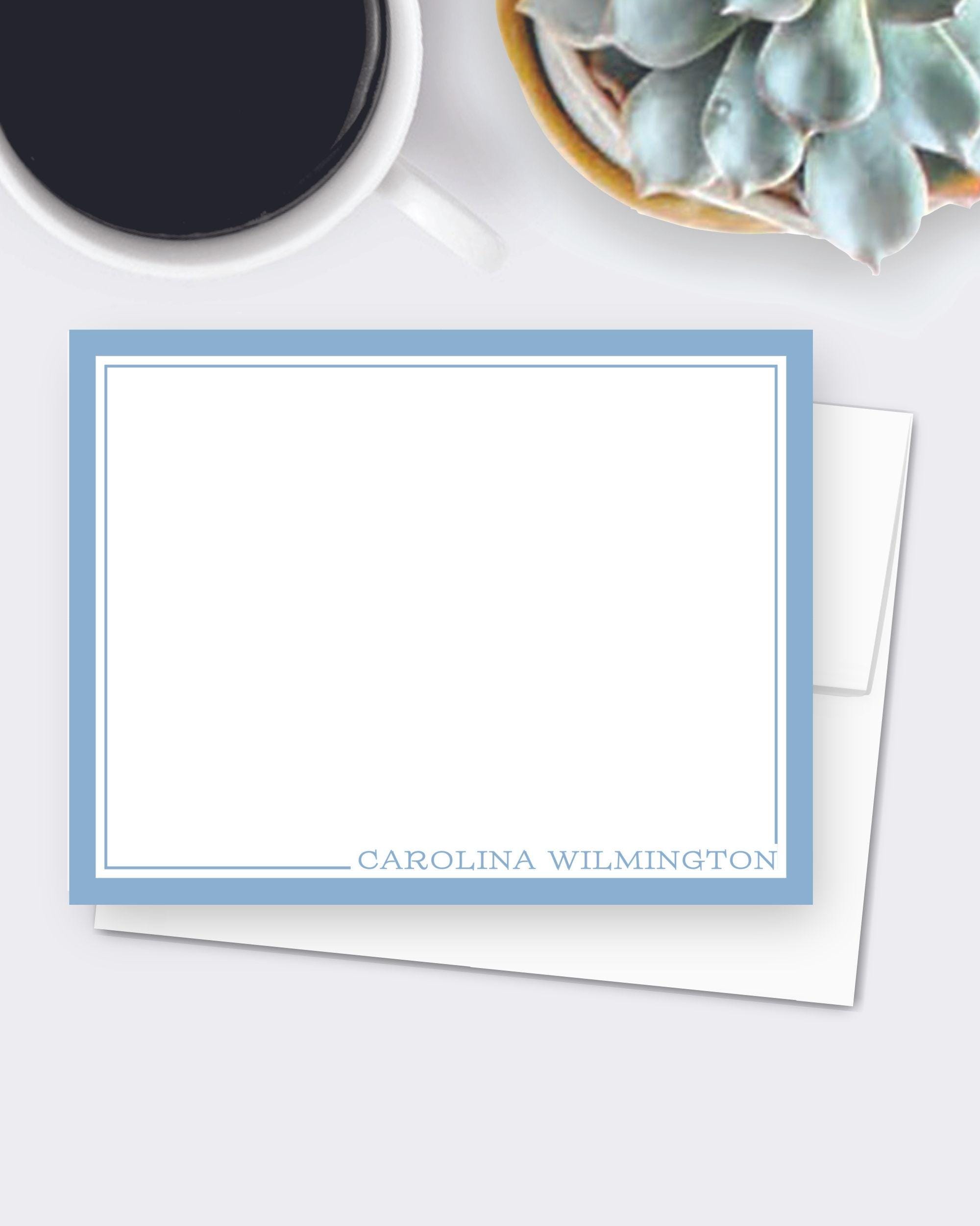 Personalized Stationery Set of Note Cards, Modern Flat Stationery ...