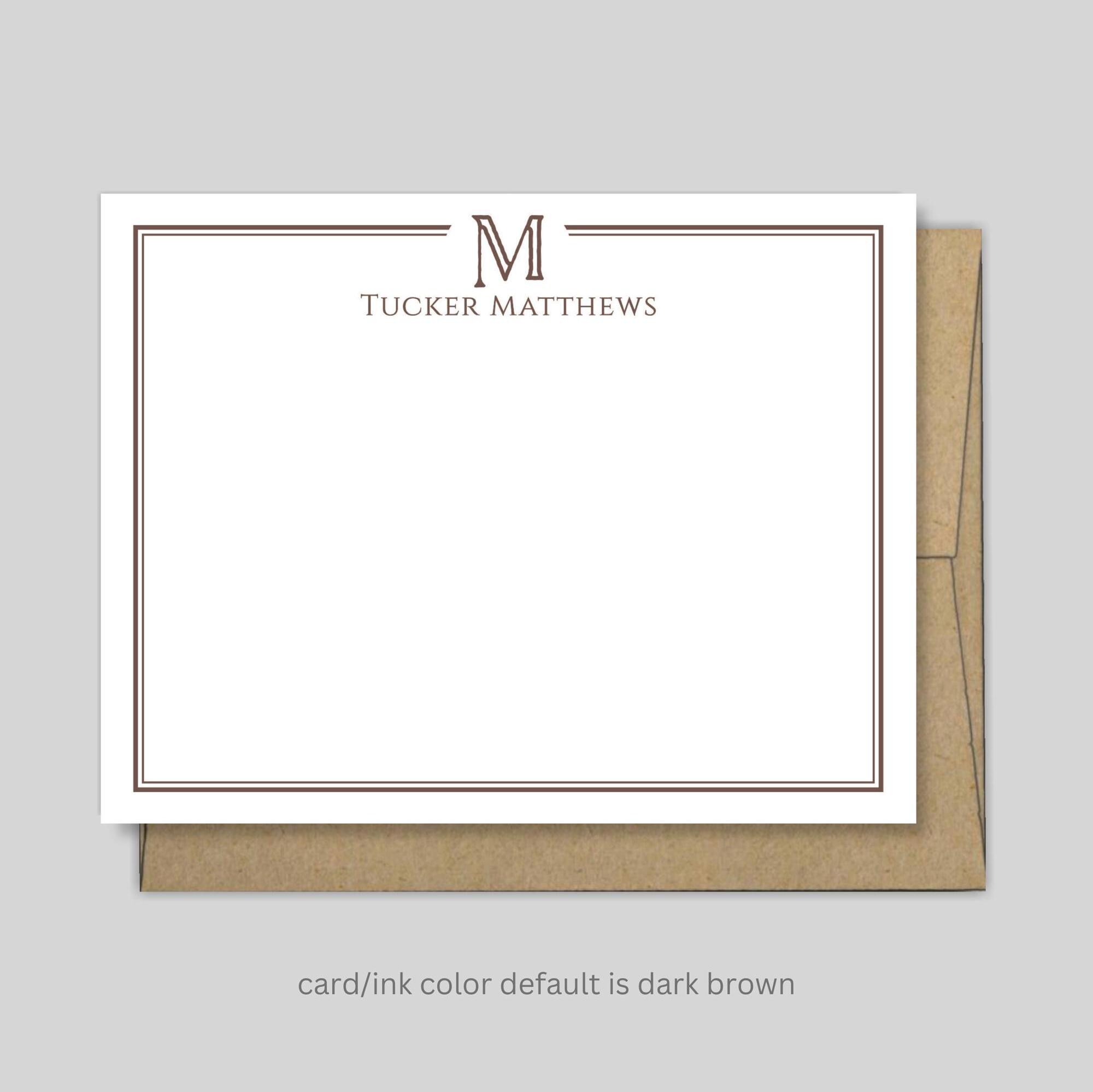 Personalized Monogram Stationery Set: Custom Flat Note Cards - Etsy
