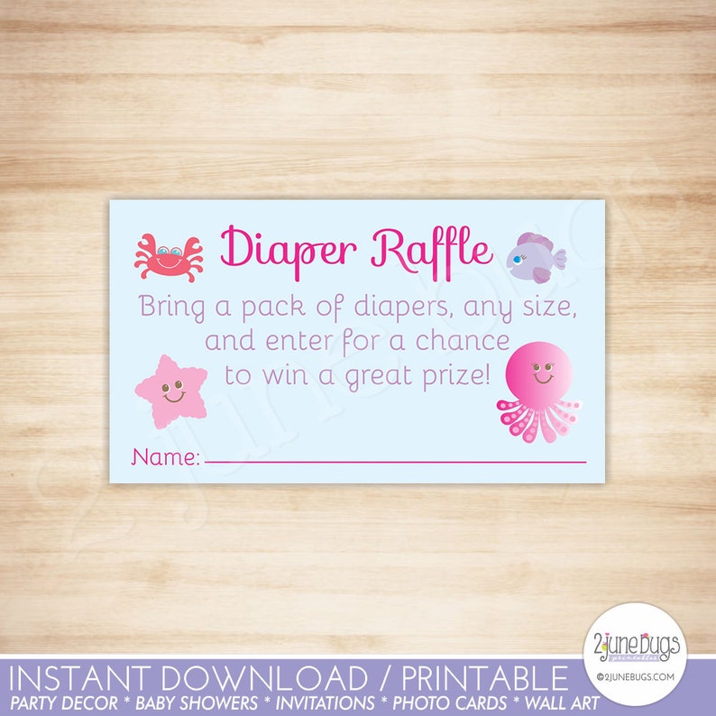 Mobel Wohnen Party Eventdekoration Partyspiele Pink Under The Sea Printable Baby Shower Diaper Raffle Tickets Duhocdailoanico Edu Vn