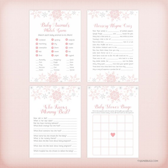 Little Snowflake Baby Shower Games Package 8 PRINTABLE Games: - Etsy