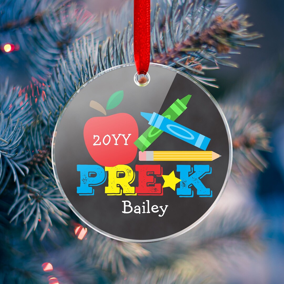 Prek Christmas Ornament Preschool Keepsake Acrylic Frame Etsy UK