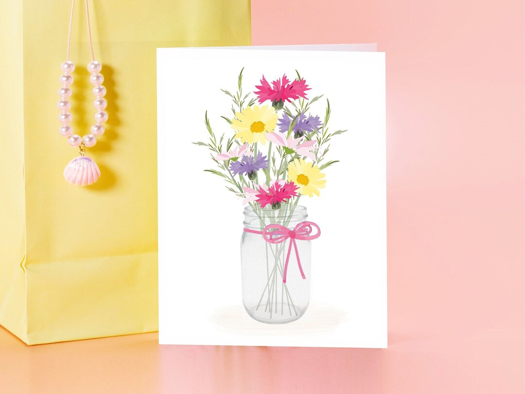 Watercolor Wildflowers Stationery Set of Blank Folded Note Cards Pastel ...