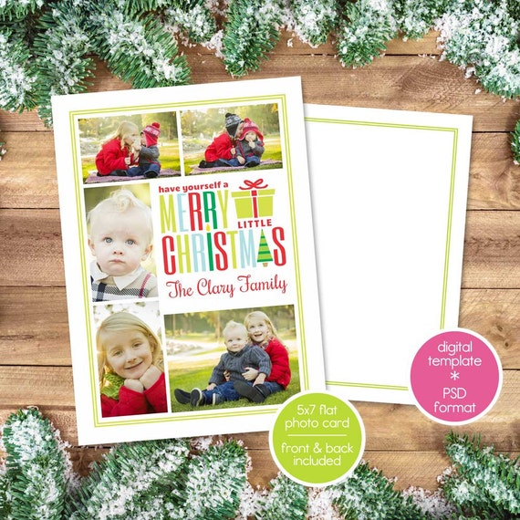 Christmas Card Template for PHOTOGRAPHERS - PHOTOSHOP (PSD) Christmas Photo Card - Christmas