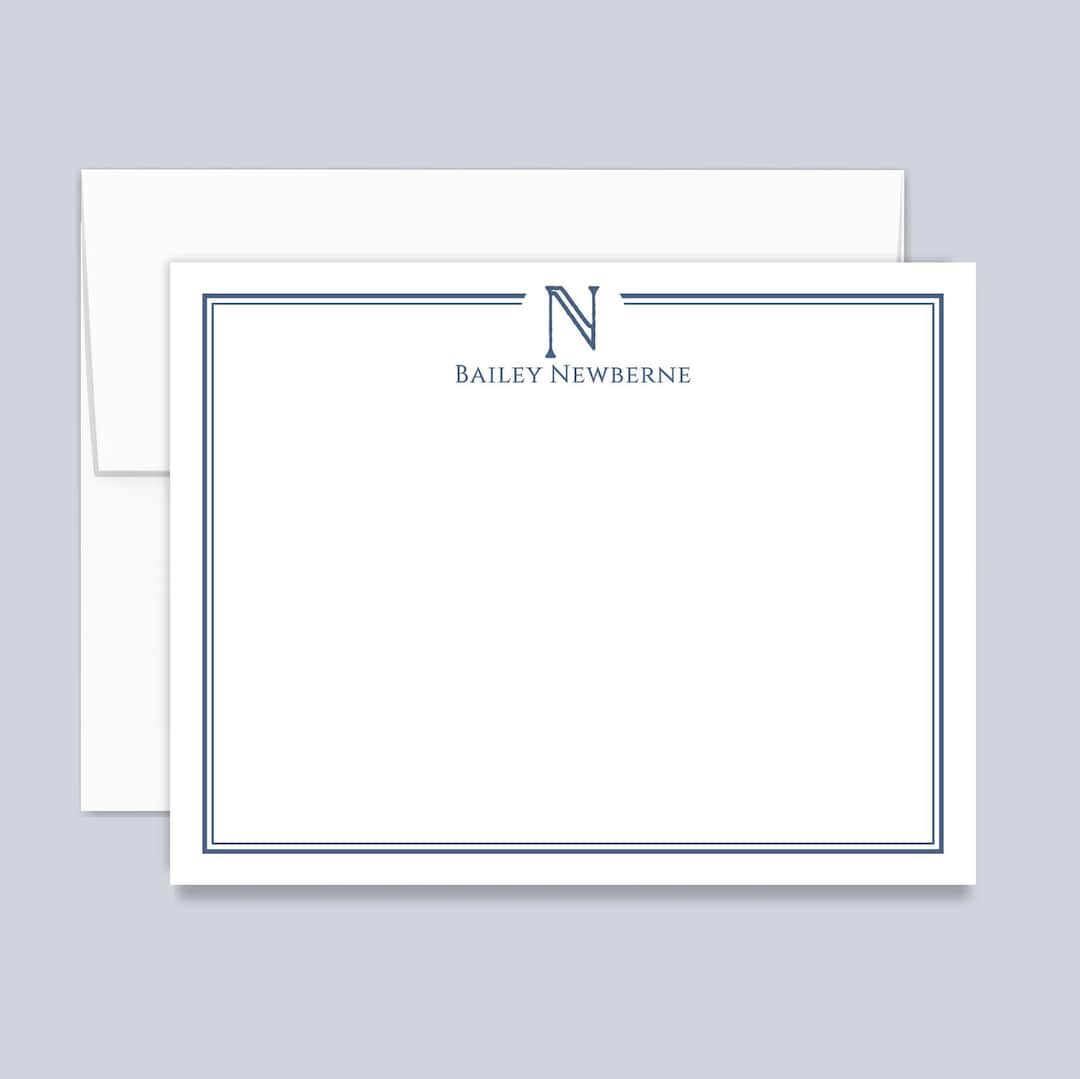 Personalized Monogram Initial Note Cards, Stationery Set for Men or ...