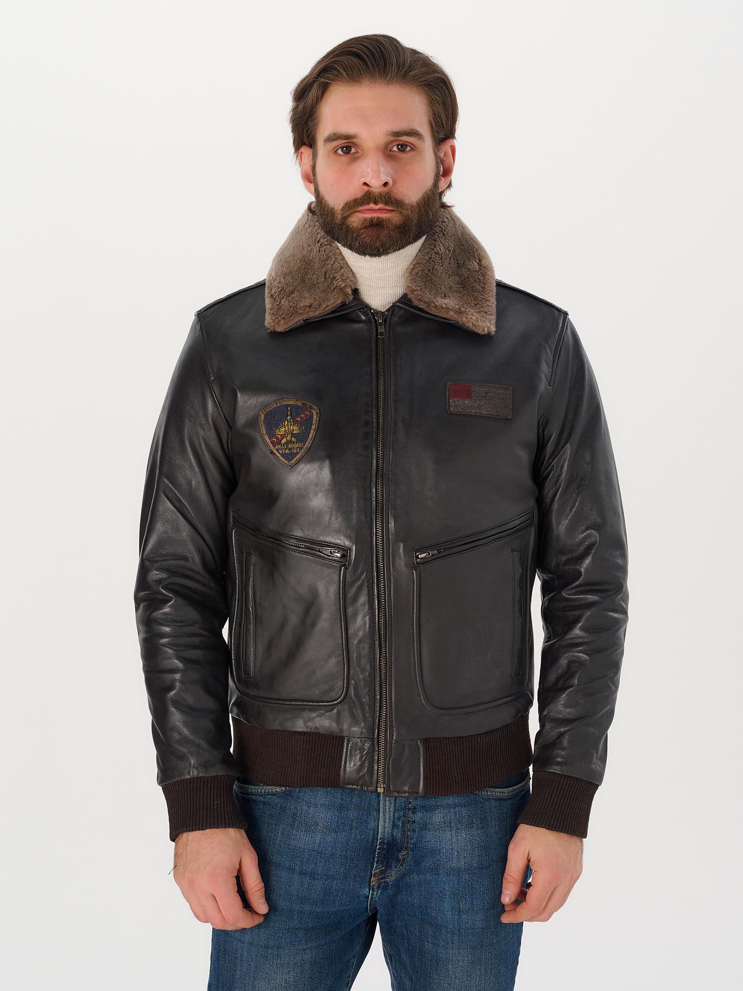 VINTAGE AVIREX Men's Sz M G-1 Leather Patches Bomber Jacket