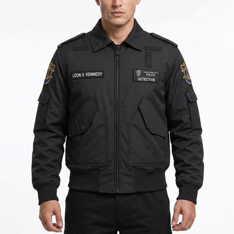 Dad Jackets Gifts - Leon Kennedy RPD Jacket, Resident Evil Cosplay ...