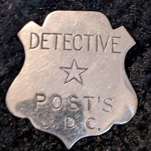 J.D.C. Detective Sergeant Badge Pin Post’s Cereal Premium (1930&#39;s) Silver Tone