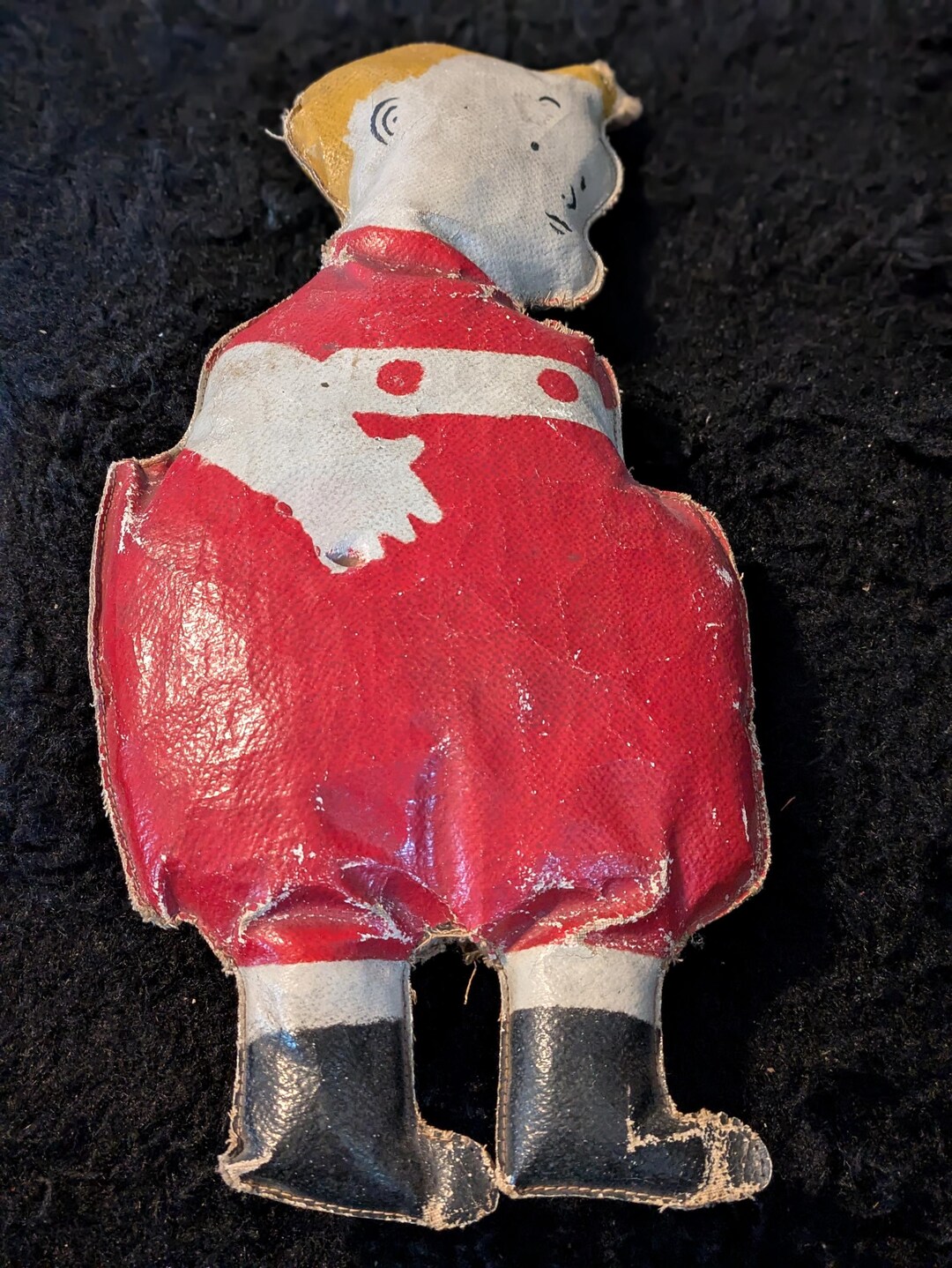 Vintage Antique Skeezix Comic Strip Character Oil Cloth Doll Gasoline