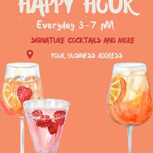 Happy Hour Editable Flyer