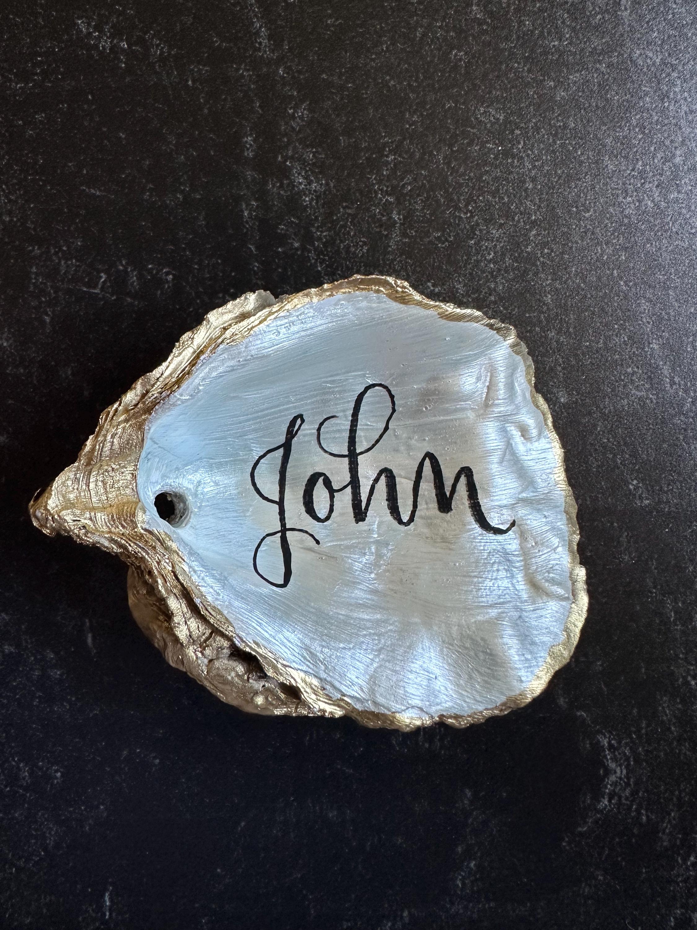 Calligraphy on Oyster Shells - Etsy