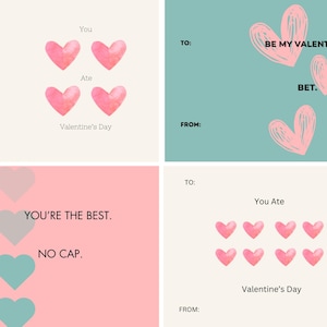 Paquet de 8 cartes de Saint-Valentin pour enfants en argot, Saint-Valentin imprimable drôle pour la classe, Saint-Valentin entre préados, Saint-Valentin garçons/filles, drôle