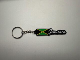 Portachiavi In Plastica Con Bandiera Della Giamaica - Regalo Originale E Colorato