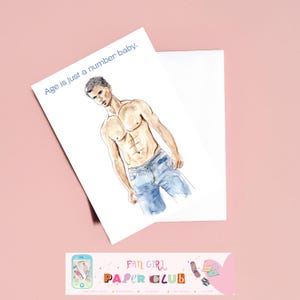 Carte de vœux d'anniversaire Jacob Black film Twilight, illustration cinéma pop culture 2000, cadeau pour millennials fan de romance